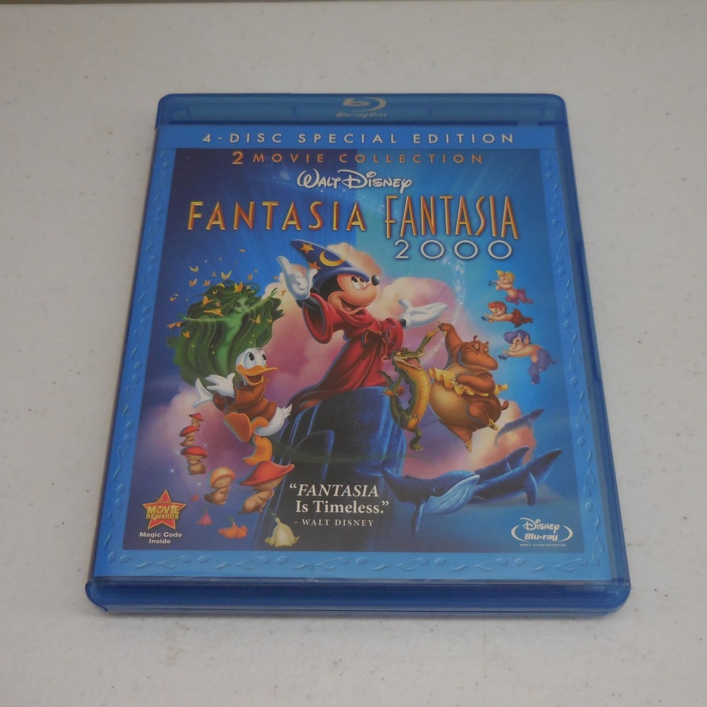 Disney Fantasia and Fantasia 2000 2-Movie Collection 4-Disc Blu-ray DVD Combo